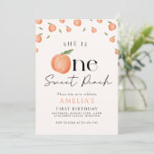 Invitation Une Pêche Douce Premier anniversaire (Debout devant)