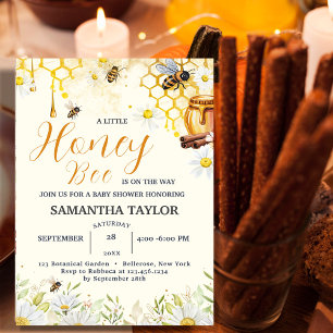 Invitation Une petite abeille au miel est sur le Baby shower 