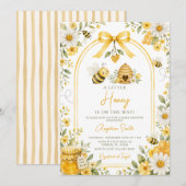 Invitation Une petite abeille jaune bébé Shower Daisy (Devant / Derrière)