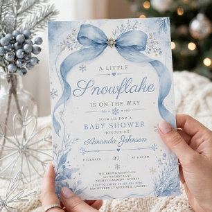 Invitation Une petite Baby Shower Arc-en-Ciel Douce Bleue