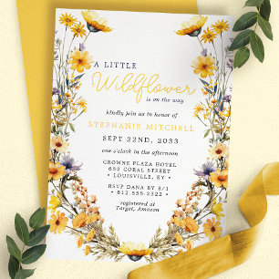 Invitation Une petite baby shower bohème aux fleurs sauvages