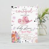 Invitation Une petite baby shower Cowgirl Pony (Debout devant)