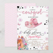 Invitation Une petite baby shower Cowgirl Pony (Devant / Derrière)