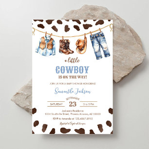 Invitation Une petite baby shower de rodéo de cow-boy de Far