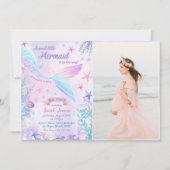 Invitation Une petite Baby shower de sirène douce (Devant)