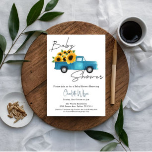 Invitation Une petite Baby Shower de tournesol est en route
