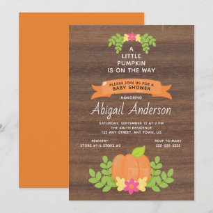 Invitation Une petite baby shower rustique sur le thème de la