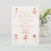 Invitation Une Petite Ballerina Est En Route ! Baby shower (Debout devant)
