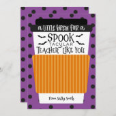 Invitation Une petite brasse pour un café enseignant Spooktac (Devant / Derrière)