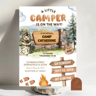 Invitation Une petite campeuse arrive Baby Shower