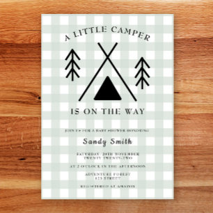 Invitation Une petite campeuse est en route Baby Shower 
