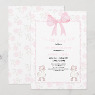 Invitation Une petite canette chanceuse Arc-en-ciel floral Ba