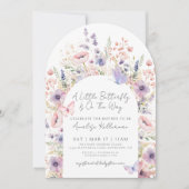Invitation Une petite cérémonie de baby shower florale papill (Devant)