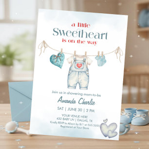 Invitation Une petite chérie Garçon Baby shower