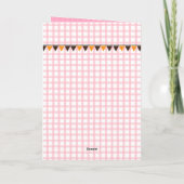 Invitation Une petite chouette est due Code QR Gingham Rose D (Dos)