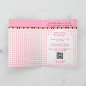 Invitation Une petite chouette est due Code QR Gingham Rose D (Intérieur)