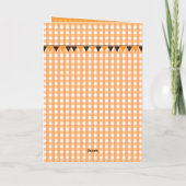 Invitation Une petite chouette est due Orange Gingham Code QR (Dos)