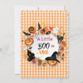Invitation Une petite chouette est due Orange Gingham QR Code (Devant)