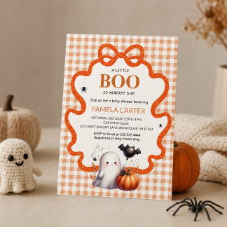 Invitation Une petite chouette est due pour Halloween Baby Sh