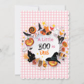 Invitation Une petite chouette est due Rose Gingham QR Code B (Devant)