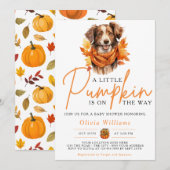 Invitation Une petite citrouille automne bébé shower (Devant / Derrière)