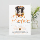 Invitation Une petite citrouille automne bébé shower (Debout devant)