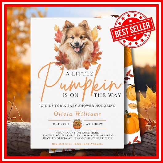 Invitation Une petite citrouille automne bébé shower