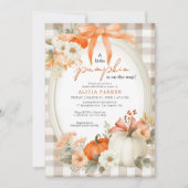 Invitation Une petite citrouille automne bébé shower orange (Devant)