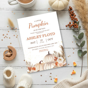 Invitation Une petite citrouille — Baby Shower Bohème Hallowe