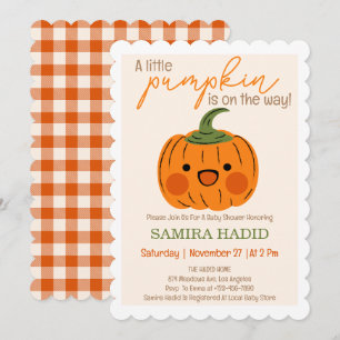 Invitation Une petite citrouille bébé automne Baby Shower