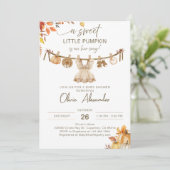 Invitation Une petite citrouille en route, lessive boho d'aut (Debout devant)