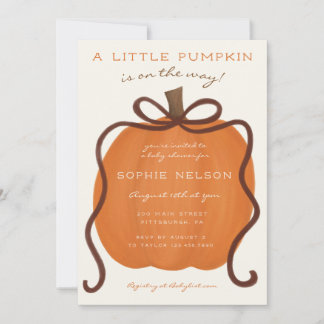 Invitation Une petite citrouille est en route Baby Shower