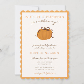 Invitation Une petite citrouille est en route Baby Shower Min