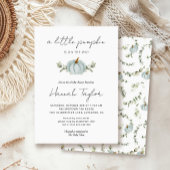 Invitation Une petite citrouille est en route Fête bébé Bleue