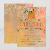 Invitation Une petite citrouille est en route Fête bébé d'aut (Devant / Derrière)