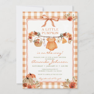 Invitation Une petite citrouille est en route Fête de bébé d'