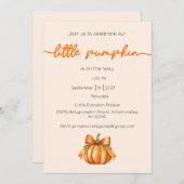 Invitation Une petite citrouille est en route Invitation, Béb (Devant / Derrière)