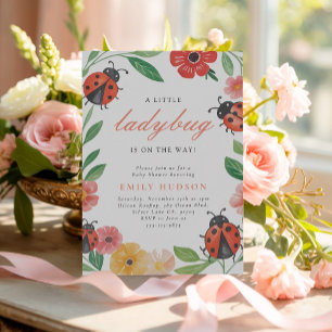 Invitation Une Petite coccinelle Sur Le Chemin Du Baby shower