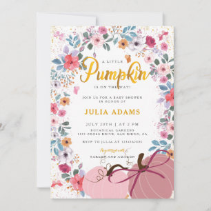 Invitation Une petite couronne de fleurs de citrouille automn
