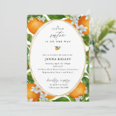 Invitation Une Petite Couture Sur Tout Le Baby shower Orange (Debout devant)