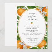 Invitation Une Petite Couture Sur Tout Le Baby shower Orange (Devant / Derrière)