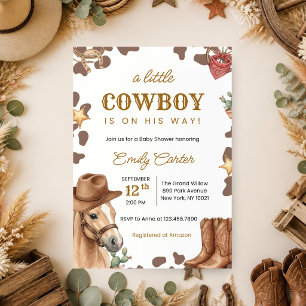 Invitation Une petite Cowboy est en route Baby Shower