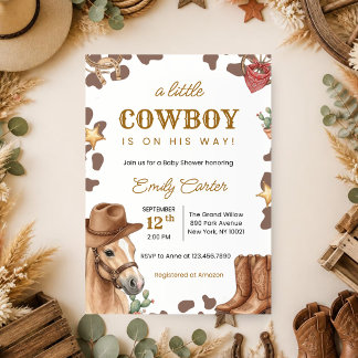 Invitation Une petite Cowboy est en route Baby Shower