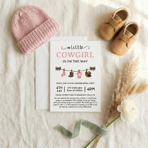 Invitation Une petite cowgirl arrive : Baby Shower