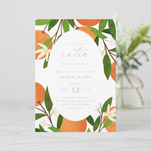 Invitation Une petite croûte | Baby shower moderne Neutre Cit (Debout devant)