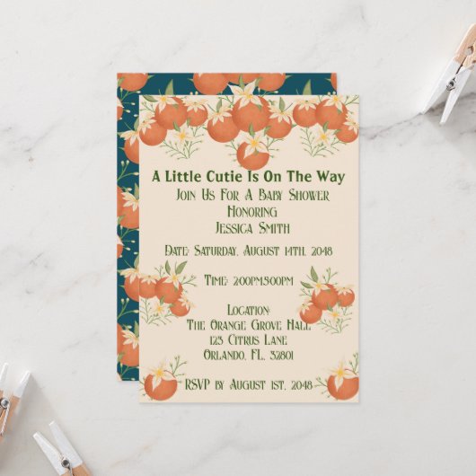 Invitation Une petite croûte est en route -Orange Blossom-Tur (Devant/Arrière en situation)