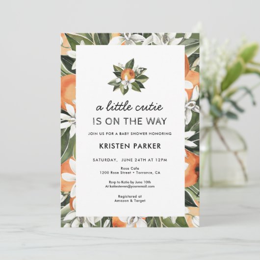 Invitation Une petite croûte se trouve sur le Baby shower Way (Debout devant)