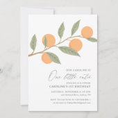 Invitation Une petite Cutie Orange Citrus 1er anniversaire (Devant)