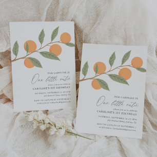 Invitation Une petite Cutie Orange Citrus 1er anniversaire