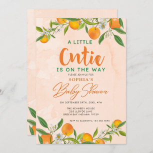 Invitation Une Petite Cutie Sur Le Chemin Baby shower Clement